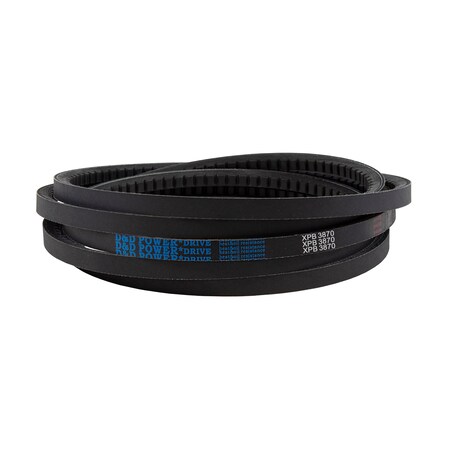 D&D XPB3870 Cogged, Metric V-Belt, 3870mm Outside Length, 16 mm Top Width, 13 mm Thickness, 1 Ribs XPB3870
